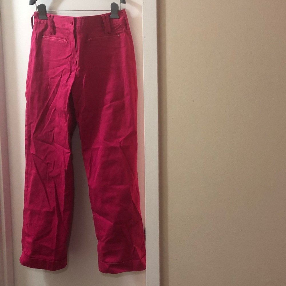 Pink Petite Cuffed Pants
